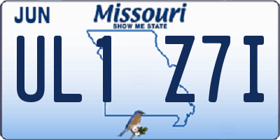 MO license plate UL1Z7I