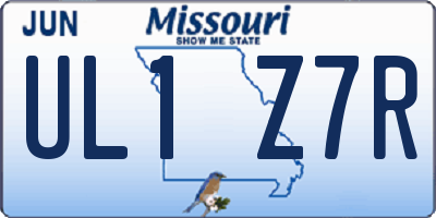 MO license plate UL1Z7R