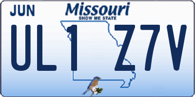 MO license plate UL1Z7V