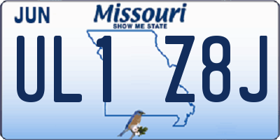MO license plate UL1Z8J