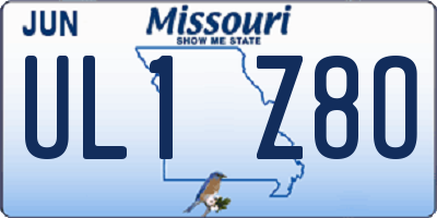 MO license plate UL1Z8O