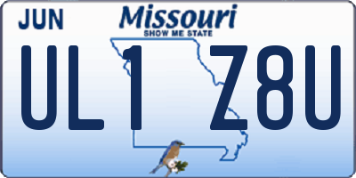 MO license plate UL1Z8U