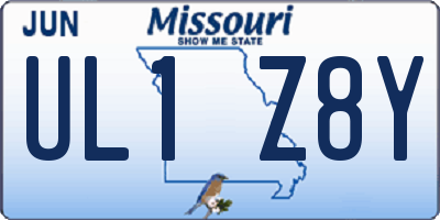 MO license plate UL1Z8Y
