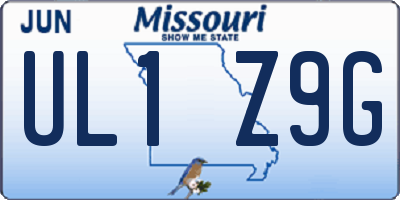 MO license plate UL1Z9G