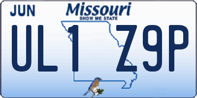 MO license plate UL1Z9P