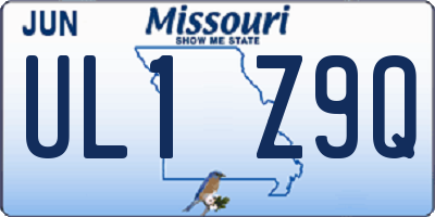 MO license plate UL1Z9Q