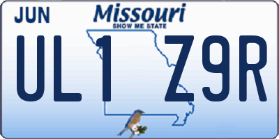 MO license plate UL1Z9R