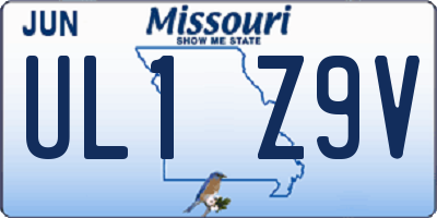 MO license plate UL1Z9V