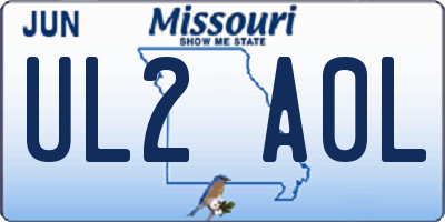 MO license plate UL2A0L