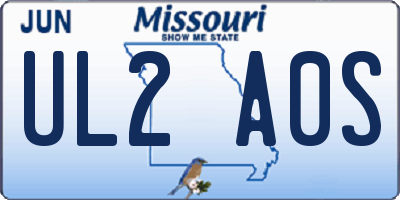 MO license plate UL2A0S