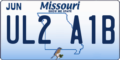 MO license plate UL2A1B
