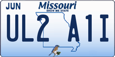 MO license plate UL2A1I