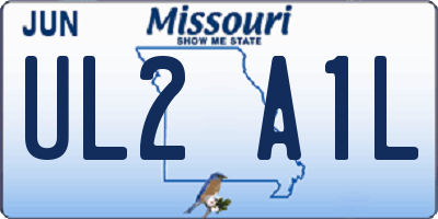 MO license plate UL2A1L