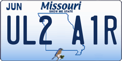 MO license plate UL2A1R