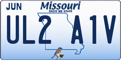 MO license plate UL2A1V