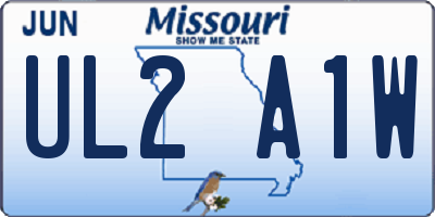 MO license plate UL2A1W