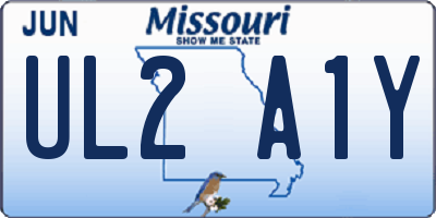 MO license plate UL2A1Y