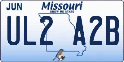 MO license plate UL2A2B