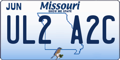MO license plate UL2A2C