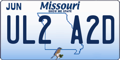 MO license plate UL2A2D