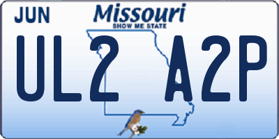 MO license plate UL2A2P