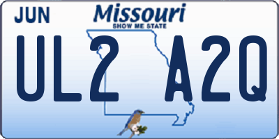 MO license plate UL2A2Q