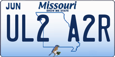 MO license plate UL2A2R