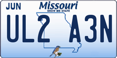 MO license plate UL2A3N