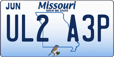 MO license plate UL2A3P