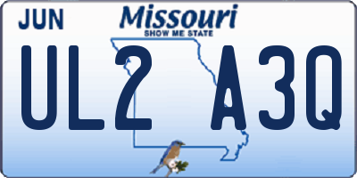 MO license plate UL2A3Q