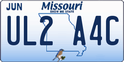 MO license plate UL2A4C