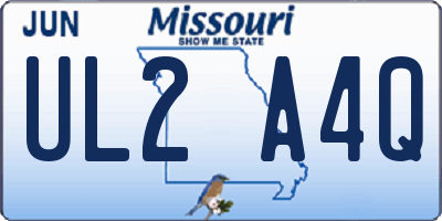 MO license plate UL2A4Q