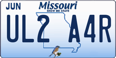 MO license plate UL2A4R
