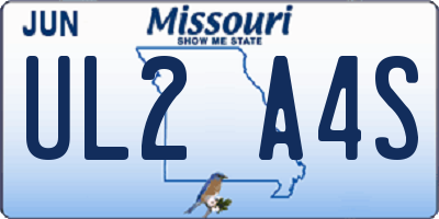 MO license plate UL2A4S