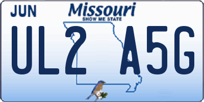 MO license plate UL2A5G