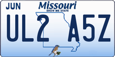 MO license plate UL2A5Z