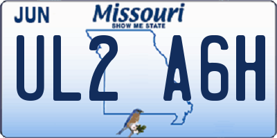 MO license plate UL2A6H