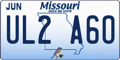 MO license plate UL2A6O