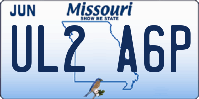 MO license plate UL2A6P