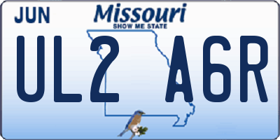 MO license plate UL2A6R