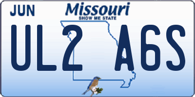 MO license plate UL2A6S