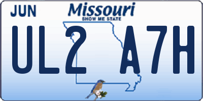 MO license plate UL2A7H