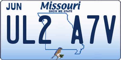 MO license plate UL2A7V