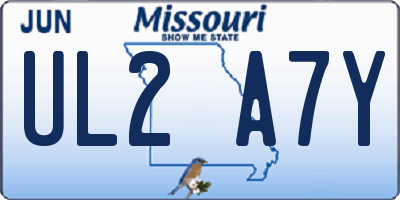 MO license plate UL2A7Y