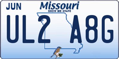 MO license plate UL2A8G