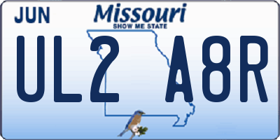 MO license plate UL2A8R