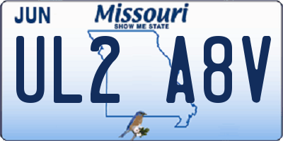 MO license plate UL2A8V