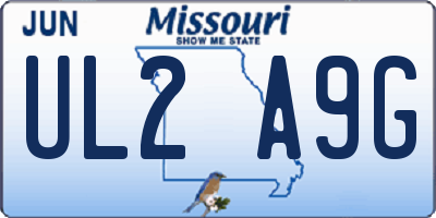 MO license plate UL2A9G