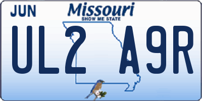 MO license plate UL2A9R