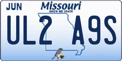 MO license plate UL2A9S